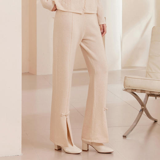 馥迦新中式温柔盘扣羊毛裤 商品图2