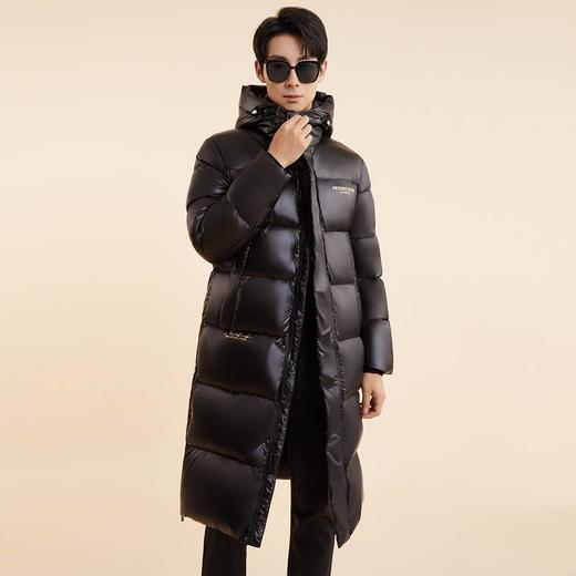 圣得西男装黑金系列长款可拆卸连帽加厚面包羽绒服2362942771 商品图1