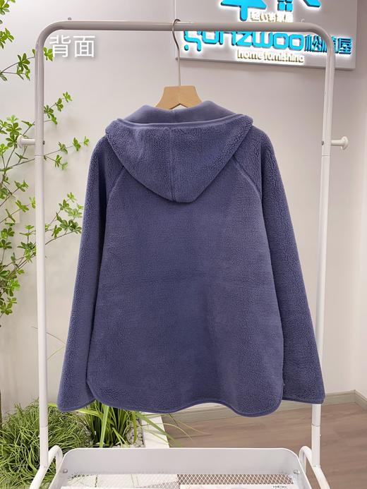 松植屋秋冬加厚连帽双面穿保暖毛绒外套摇粒绒抓绒羊羔绒 商品图9