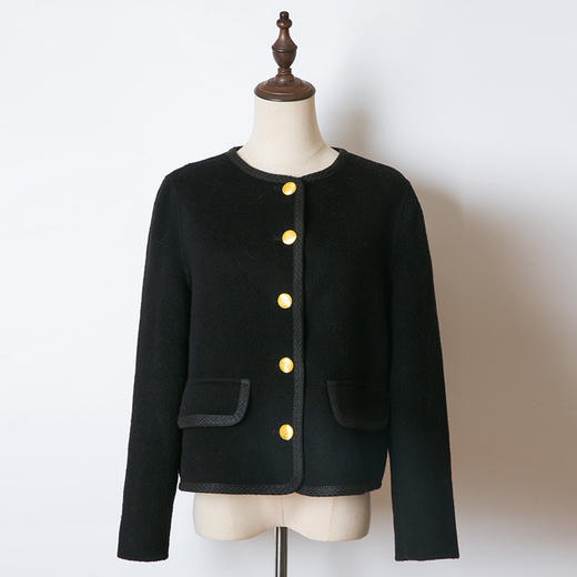 【现货】2023冬复古金扣 手工双面呢短款大衣 商品图3