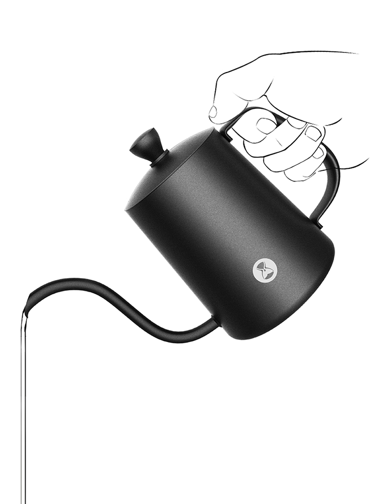 泰摩 鱼三手冲咖啡壶 鱼3挂耳冲泡壶304不锈钢滴漏式家用长嘴壶