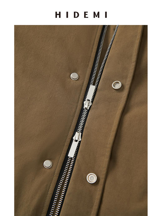 HIDEMI 立领极简大廓形口袋边翻式设计感长款大棉服 商品图2