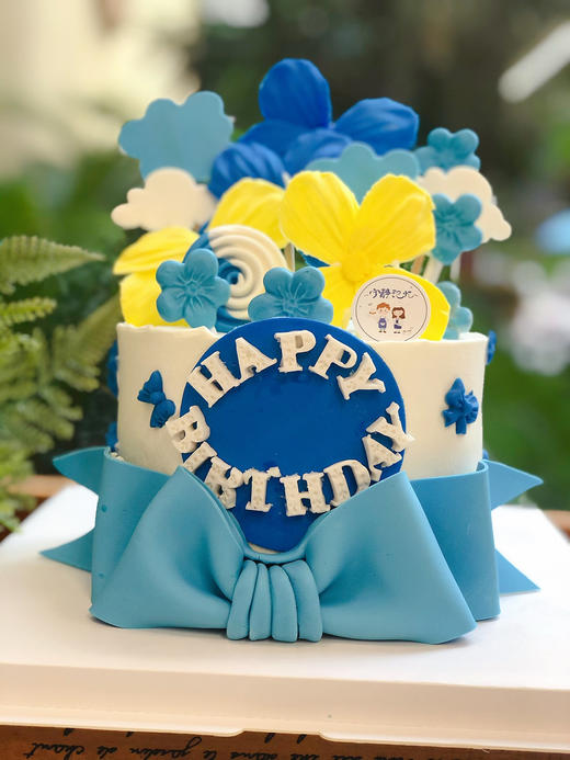 翻糖蝴蝶结奶油蛋糕 下单前请仔细阅读商品详情 商品图0