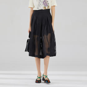 谜底阔腿裤女2022夏季新款通勤质感垂坠宽松直筒裤女222MK0740