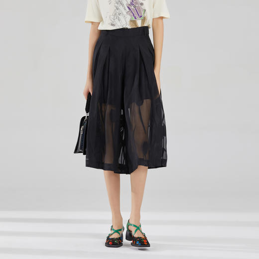 谜底阔腿裤女2022夏季新款通勤质感垂坠宽松直筒裤女222MK0740 商品图0