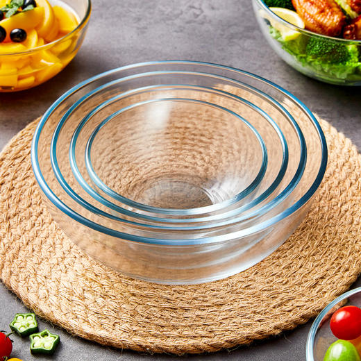 菲内克斯 钢化玻璃沙拉碗 微波炉适用耐热家用欧式泡面甜品水果酸奶碗 商品图6