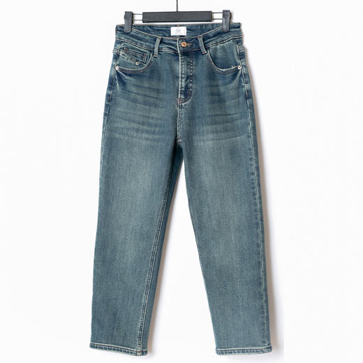 【法棍裤】直筒弹力九分毛边牛仔裤显瘦显高显腿长 加绒款 商品图1