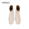 westory秋季新品简约低调复古水台靴羊皮气质时尚靴W23DS83311 商品缩略图3