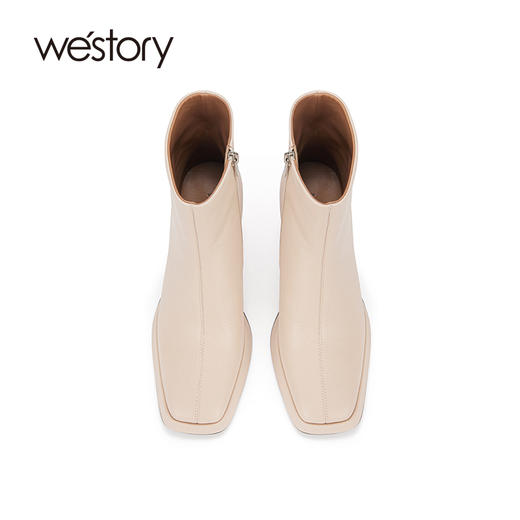 westory秋季新品简约低调复古水台靴羊皮气质时尚靴W23DS83311 商品图3