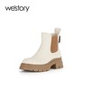 westory2023年秋季新品方跟绒布里复古休闲短靴切尔西靴女靴S23DS83431 商品缩略图2