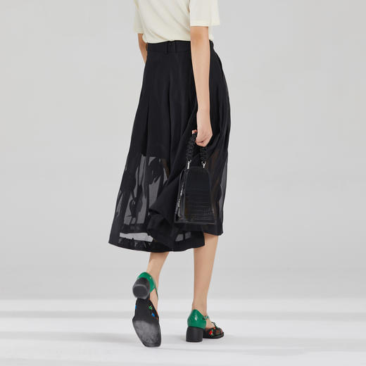 谜底阔腿裤女2022夏季新款通勤质感垂坠宽松直筒裤女222MK0740 商品图2