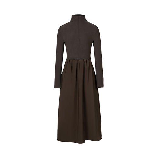 HeyDress法式半高领洋装女秋冬复古修身收腰a字伞裙长裙子 商品图3