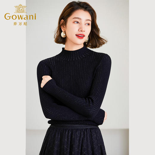 【两色可选】Gowani乔万尼针织衫上衣女新品羊毛打底衫半高领ET4M958 商品图1