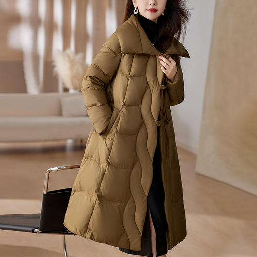 TC 52395907加厚羽绒服过膝长款时尚韩版洋气显瘦白鸭绒外套 商品图2