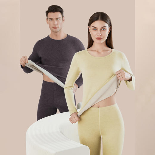 Avann羊绒蚕丝保暖内衣套装 商品图1