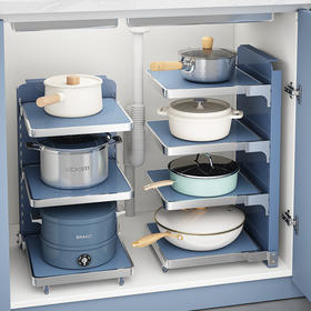 【日用百货】厨房置物家用橱柜内柜子分层放锅架多功能