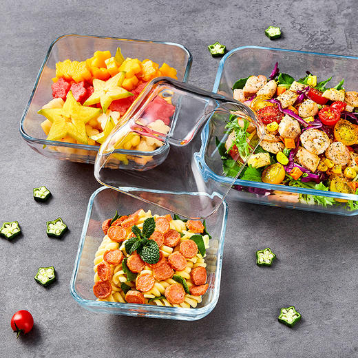 菲内克斯 钢化玻璃沙拉碗 微波炉适用耐热家用欧式泡面甜品水果酸奶碗 商品图1