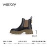 westory2023年秋季新品方跟绒布里复古休闲短靴切尔西靴女靴S23DS83431 商品缩略图1
