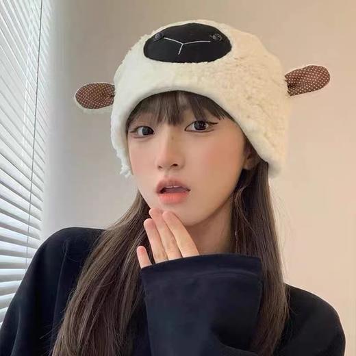 「9.9元包邮！五款配色」防风加厚小羊帽子 冬天渔夫帽女款韩系小羊耳朵可爱毛茸茸保暖羊羔配饰 商品图2