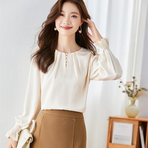 简约百搭甜美气质长袖，宽松显瘦时尚衬衣YY-1657 商品图2