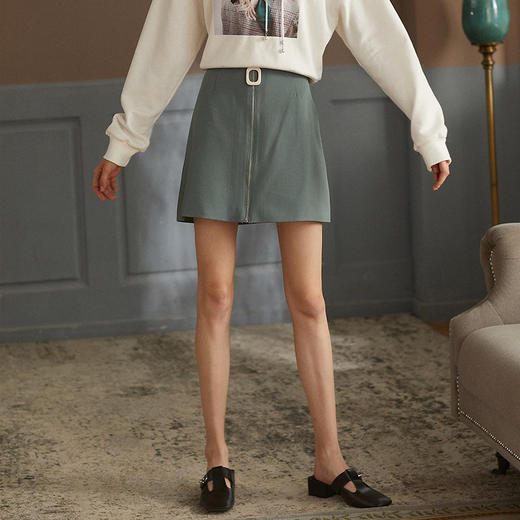 欧芮儿2018秋装新款收腰显瘦a字裙女小清新半身裙女包臀短裙子潮 商品图0