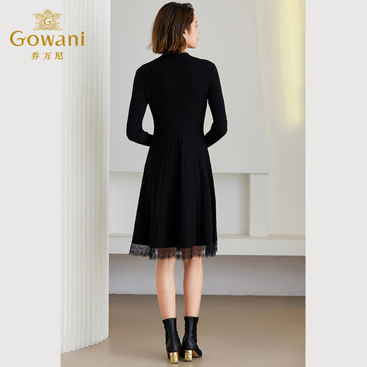 乔万尼冬新款绵羊毛针织连衣裙假两件设计ET4M940 商品图4