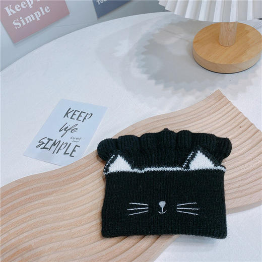 【针织围脖！舒适又保暖】儿童围巾秋冬卡通猫咪，两用毛线脖套男女宝宝保暖围脖，萌萌的模样，贴心保暖，萌宠毛线护颈lm 商品图7