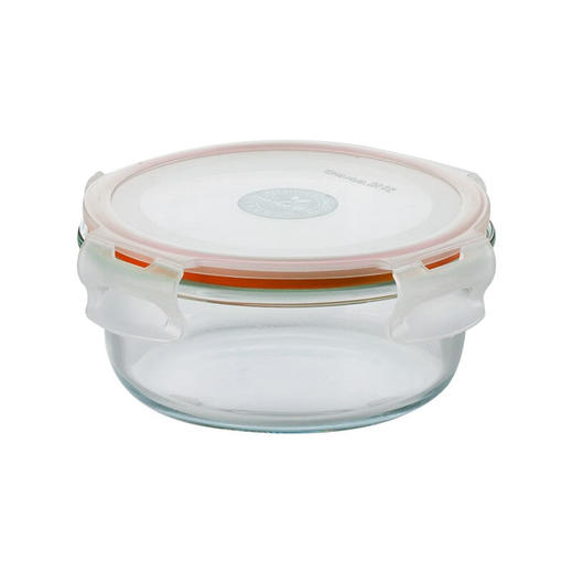 茶花   保鲜盒  晶格圆形玻璃保鲜盒600mL   001002 商品图0