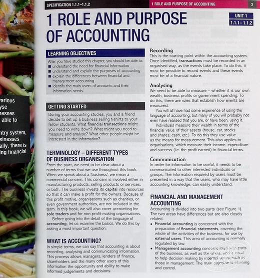 【中商原版】Pearson Edexcel International AS/A Level Accounting Student Book 1 英文原版 爱德思国际AS / A级别会计学生用书 商品图5