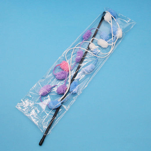 棉花糖逗猫棒带铃铛 杆长50cm 耐咬自嗨猫玩具 商品图4