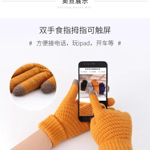 麻花触屏针织手套 商品图1