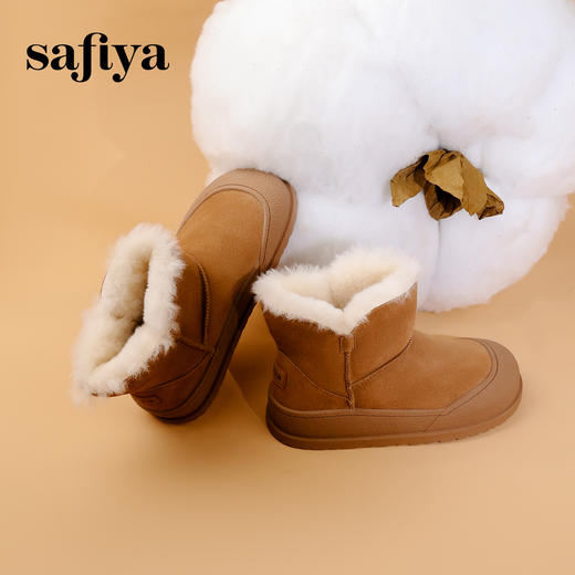 Safiya/索菲娅2023冬季加厚绒小暖炉百搭防滑平底短靴雪地靴 SF3411A117 商品图1