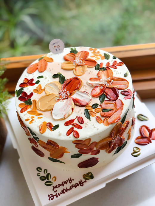 手绘花花奶油蛋糕 下单前请仔细阅读商品详情 商品图1