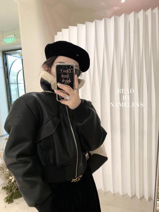 Read Nameless /羊羔毛皮夹克皮衣+丝绒直筒裤 商品图13