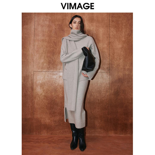 VIMAGE纬漫纪冬季新款时尚修身显瘦洋气半身裙V2001624 商品图2