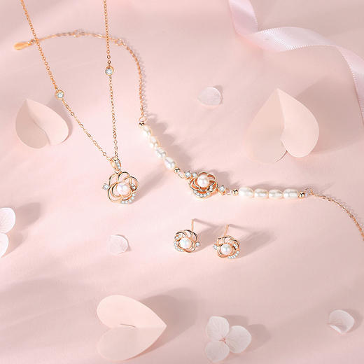 【山茶花】S925银花朵珍珠耳饰【JHY-E000630B】 商品图2