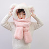 「三合一款！五色可选」儿童卡通围巾帽子三合一保暖连帽围脖可爱小孩手套一体围巾配饰 商品缩略图3