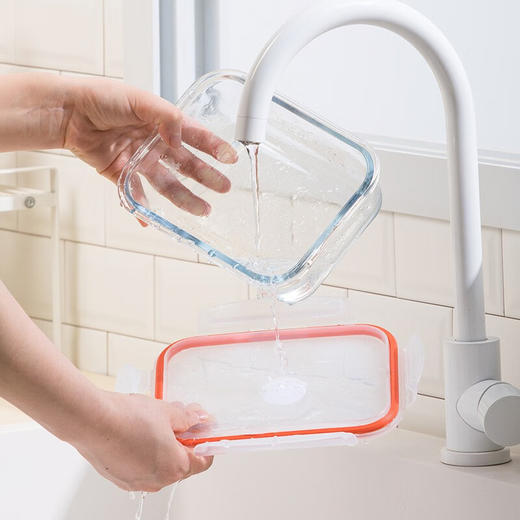 茶花   保鲜盒  晶格圆形玻璃保鲜盒600mL   001002 商品图3