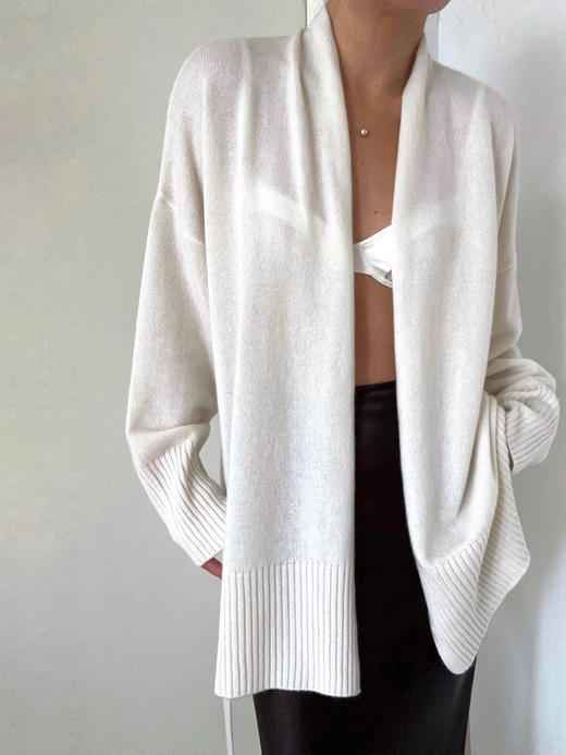 Puree｜#1963 Get wrapped cardigan 羊绒睡袍系带短开衫 [ 白 / 绿 / 驼 / 灰 ] 商品图3