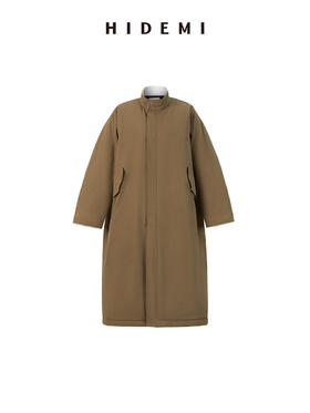 HIDEMI 立领极简大廓形口袋边翻式设计感长款大棉服