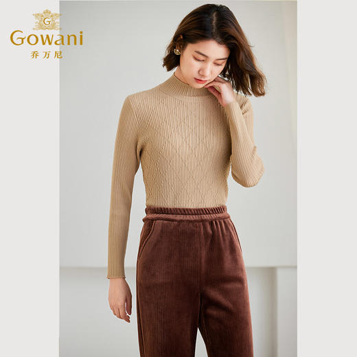 【两色可选】Gowani乔万尼针织衫上衣女新品羊毛打底衫半高领ET4M958 商品图2