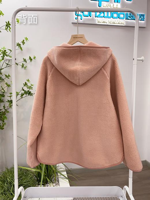 松植屋秋冬加厚连帽双面穿保暖毛绒外套摇粒绒抓绒羊羔绒 商品图8