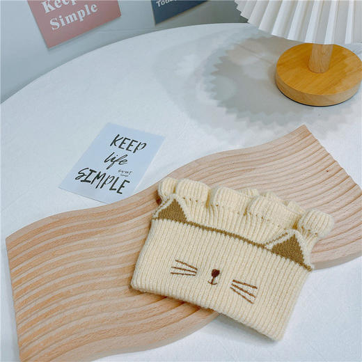 【针织围脖！舒适又保暖】儿童围巾秋冬卡通猫咪，两用毛线脖套男女宝宝保暖围脖，萌萌的模样，贴心保暖，萌宠毛线护颈lm 商品图5