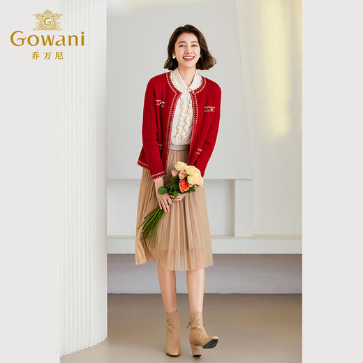 乔万尼羊毛针织衫秋冬新款小香风上衣开衫ET4M959 商品图2