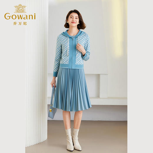 乔万尼冬季新款针织衫外套绵羊毛开衫上衣ET4M955 商品图3