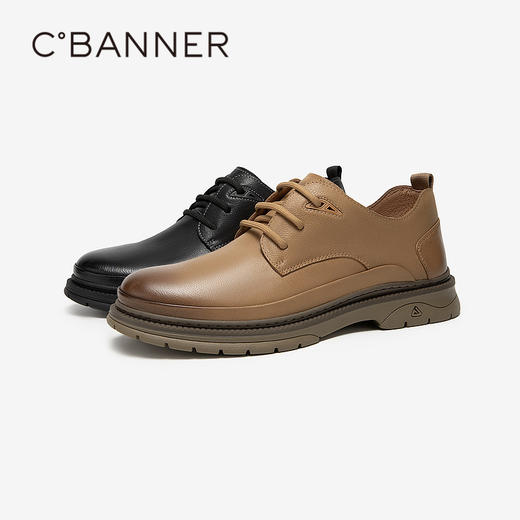 千百度男士德比鞋秋冬商务休闲皮鞋正装上班通勤真皮舒适A23462102 商品图4