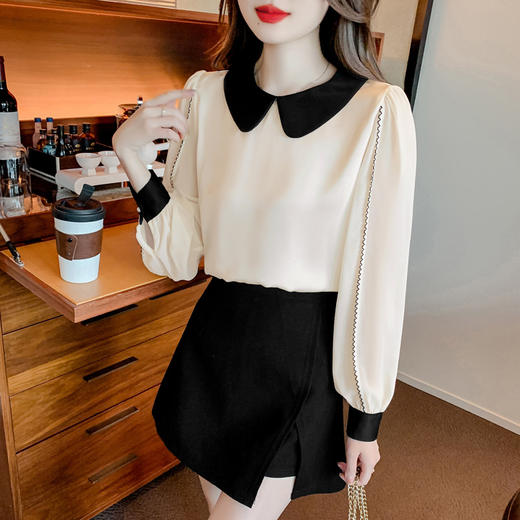 娃娃领长袖雪纺衫，时尚气质显瘦上衣洋气小衫SYG-6023 商品图3