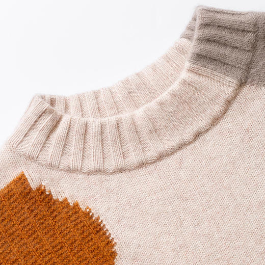 2023秋冬新品羊毛混纺毛织上衣提花百搭保暖 商品图3