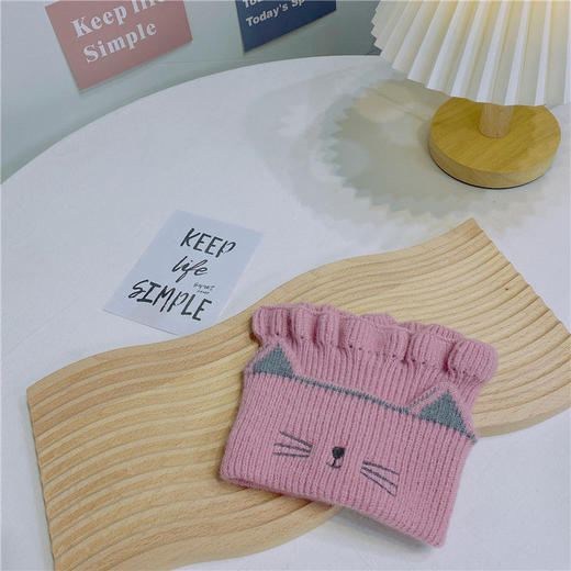 【针织围脖！舒适又保暖】儿童围巾秋冬卡通猫咪，两用毛线脖套男女宝宝保暖围脖，萌萌的模样，贴心保暖，萌宠毛线护颈lm 商品图8