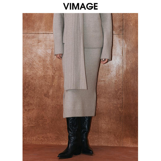 VIMAGE纬漫纪冬季新款时尚修身显瘦洋气半身裙V2001624 商品图0